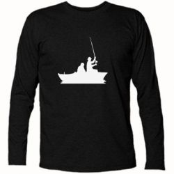 Футболка с длинным рукавом Два рыбака на лодке - PrintSalon