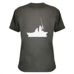 Камуфляжная футболка Два рыбака на лодке - PrintSalon