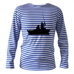 Тельняшка с длинным рукавом Два рыбака на лодке - PrintSalon