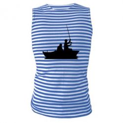 Майка-тельняшка Два рыбака на лодке - PrintSalon