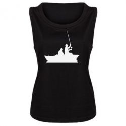 Женская майка Два рыбака на лодке - PrintSalon