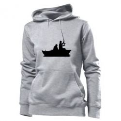 Женское худи Два рыбака на лодке - PrintSalon