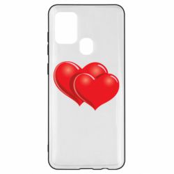 Чехол для Samsung A21s Два сердца - PrintSalon