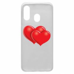 Чехол для Samsung A40 Два сердца - PrintSalon