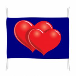 Флаг Два сердца - PrintSalon