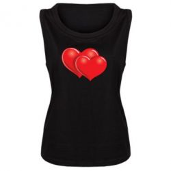 Женская майка Два сердца - PrintSalon