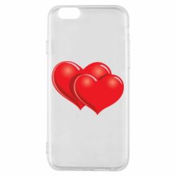 Чехол для iPhone 6/6S Два сердца - PrintSalon