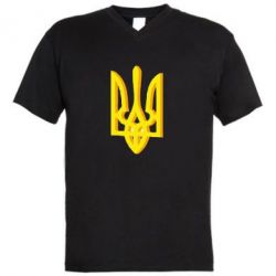 Чоловіча футболка з V-подібним вирізом Двокольоровий герб України - PrintSalon