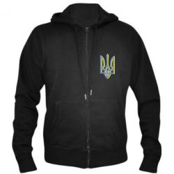 Чоловіче худі на блискавці Двокольоровий герб України - PrintSalon