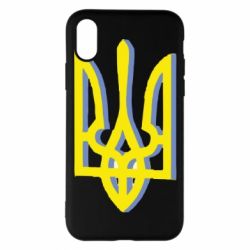 Чохол для iPhone X/Xs Двокольоровий герб України - PrintSalon
