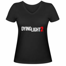 Жіноча футболка з V-подібним вирізом Dying Light 2 logo - PrintSalon