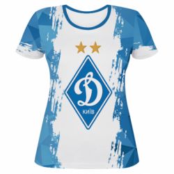 Женская футболка 3D Dynamo Kiev on the background of polygons - PrintSalon