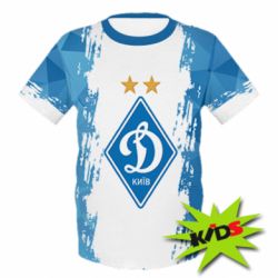 Детская 3D футболка Dynamo Kiev on the background of polygons - PrintSalon