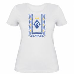 Женская футболка Dynamo logo and ornament - PrintSalon