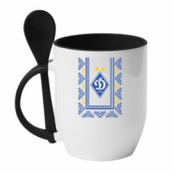 Чашка с ложкой Dynamo logo and ornament - PrintSalon