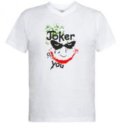 Мужская футболка  с V-образным вырезом Джокер - PrintSalon