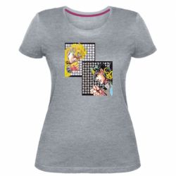 Женская премиум футболка Джостер и Дио - PrintSalon