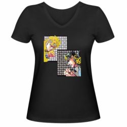 Женская футболка с V-образным вырезом Джостер и Дио - PrintSalon