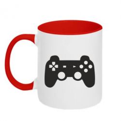Чашка двухцветная 320ml Джойстик PS3 - PrintSalon
