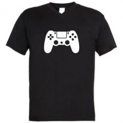 Чоловіча футболка з V-подібним вирізом Джойстик PS4-PrintSalon Чоловіча футболка з V-подібним вирізом Джойстик PS4