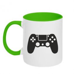 Чашка двухцветная 320ml Джойстик PS4 - PrintSalon