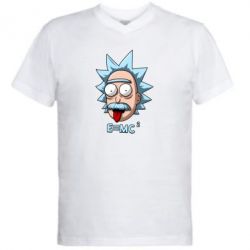 Мужская футболка  с V-образным вырезом E=MC 2 - PrintSalon