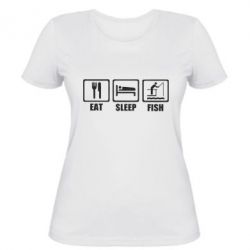 Жіноча футболка Eat, sleep, fish - PrintSalon