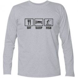 Футболка с длинным рукавом Eat, sleep, fish