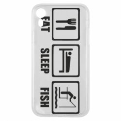 Чехол для iPhone XR Eat, sleep, fish