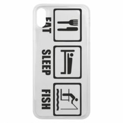 Чохол для iPhone Xs Max Eat, sleep, fish - PrintSalon