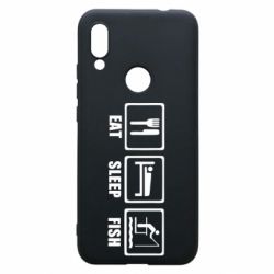 Чохол для Xiaomi Redmi 7 Eat, sleep, fish - PrintSalon