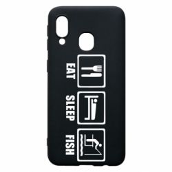 Чохол для Samsung A40 Eat, sleep, fish - PrintSalon