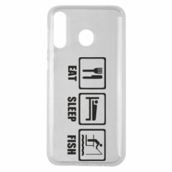 Чохол для Samsung M30 Eat, sleep, fish - PrintSalon