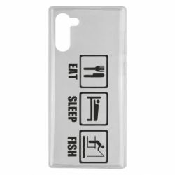 Чохол для Samsung Note 10 Eat, sleep, fish - PrintSalon
