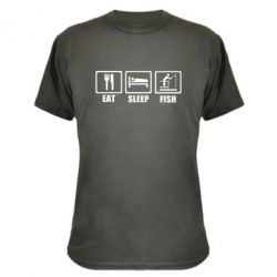 Камуфляжная футболка Eat, sleep, fish