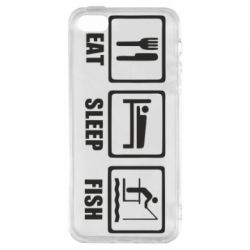Чохол для iphone 5/5S/SE Eat, sleep, fish - PrintSalon