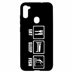 Чохол для Samsung A11 / M11 Eat, sleep, fish - PrintSalon