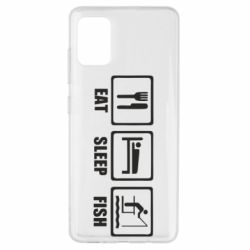 Чохол для Samsung A51 Eat, sleep, fish - PrintSalon