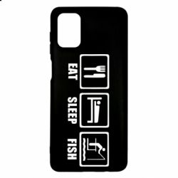 Чохол для Samsung M51 Eat, sleep, fish - PrintSalon