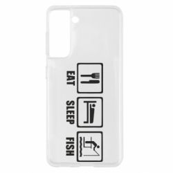 Чохол для Samsung S21 Eat, sleep, fish