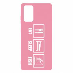 Чохол для Samsung Note 20 Eat, sleep, fish - PrintSalon