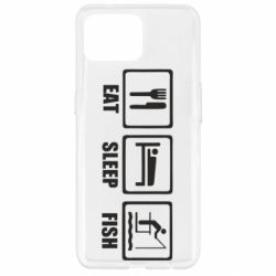 Чехол для Oppo Reno 4 Lite Eat, sleep, fish