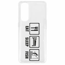 Чехол для Oppo Reno 4 Pro Eat, sleep, fish