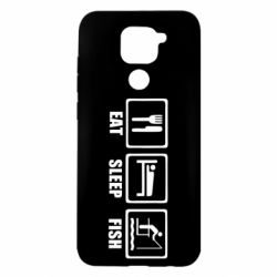 Чохол для Xiaomi Redmi Note 9 / Redmi 10X Eat, sleep, fish - PrintSalon