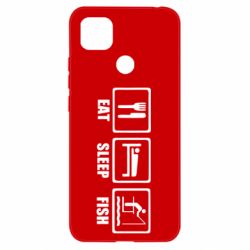 Чохол для Xiaomi Redmi 9c Eat, sleep, fish - PrintSalon