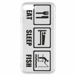 Чохол для iPhone SE 2022 Eat, sleep, fish - PrintSalon