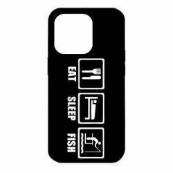 Чохол для iPhone 14 Pro Eat, sleep, fish - PrintSalon
