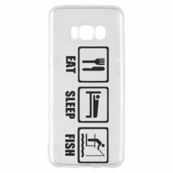 Чохол для Samsung S8 Eat, sleep, fish - PrintSalon