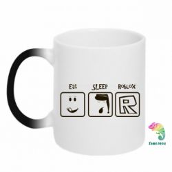 Чашка-хамелеон Eat Sleep Roblox - PrintSalon