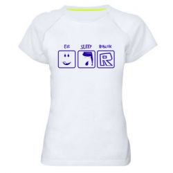 Жіноча футболка для спорту Eat Sleep Roblox - PrintSalon